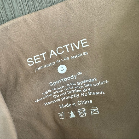 Set Active Beige Tan Leggings High Waisted S - Picture 7 of 10